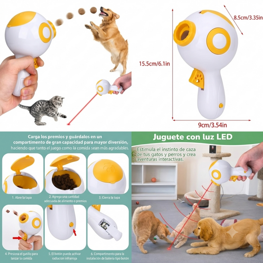Pistola Lanzadora de Alimentos para Gatos y Perros